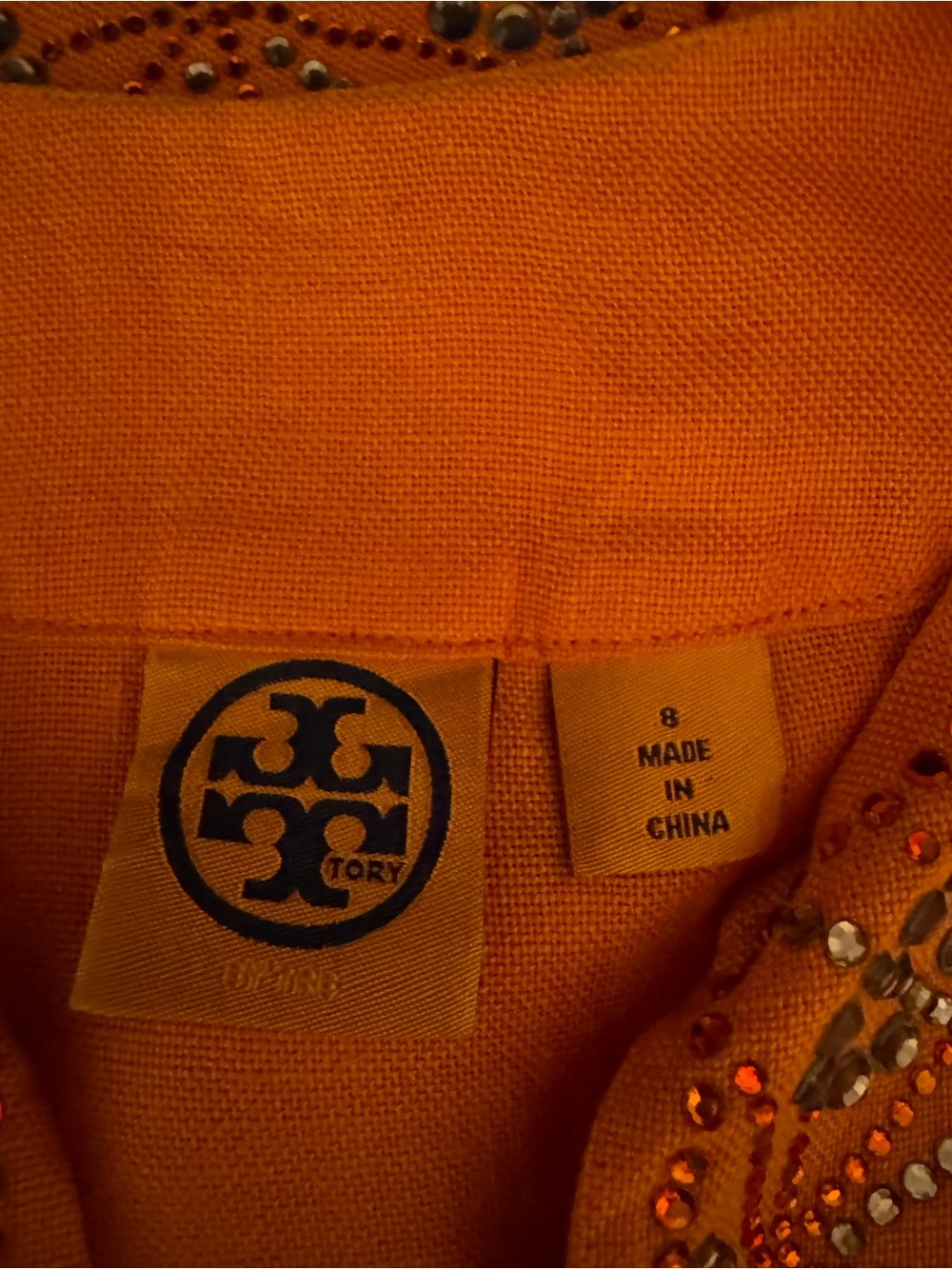 Tory Burch Orange Embellished Women’s Top
